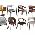 Various Stylish Dining Chairs With Different Back Designs And Color Options