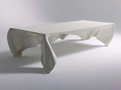 Modern White Bar Counter With Unique Curved Legs And Sleek Artistic Design 3d model