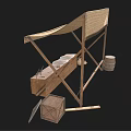 Traditional Wooden Tool Stand With Woven Top Wooden Box Metal Plates Tools And Mesh