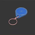 Shiny Blue Circular Jewelry Keychain Accessory With Metal Ring For Daily Use