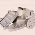 Electric Toy Silver Detailed Mechanical Structure With Wheels And Cart Design