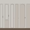 Modern Interior Doors With Various Shapes White Color And Gold Handles