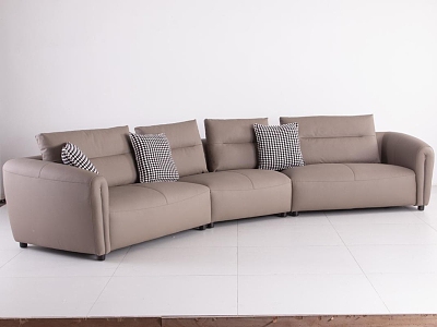 Three-seat leather sofa model