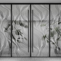 Modern Art Glass Door 3d model