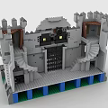 Building Blocks Skull Shaped Castle Model With Towers And Dead Tree 3d model