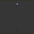 Modern Outdoor Street Light With Metal Pole And Glass Shade Design