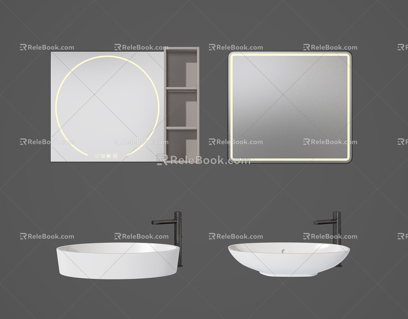 Modern wash basin mirror cabinet wash basin faucet wash basin 3d model