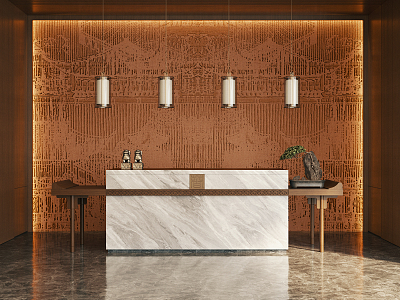 New Chinese Reception Desk Front Desk 3d model