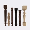 Jane European Railing Staircase Column 3d model