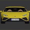 Yellow Lamborghini Sports Car With Shiny Exterior Sleek Design And Reflection