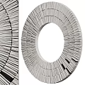 Circular Modern Wall Decor with Radiating Slatted Strips Design for Contemporary Interior Spaces 3d model