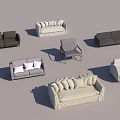 Modern Sofa Set Collection With Various Colors And Styles For Living Room 3d model