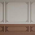 Decorative Line Wall Frames in White and Brown with Ornate Edge Designs 3d model