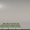 Organized Parking Lot Layout With Marked Green And White Parking Spaces