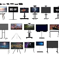 Multiple Television Models With Various Stands And Diverse Display Screens 3d model