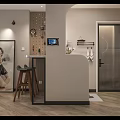 Modern Apartment Interior With Kitchen And Cozy IMAX Living Area