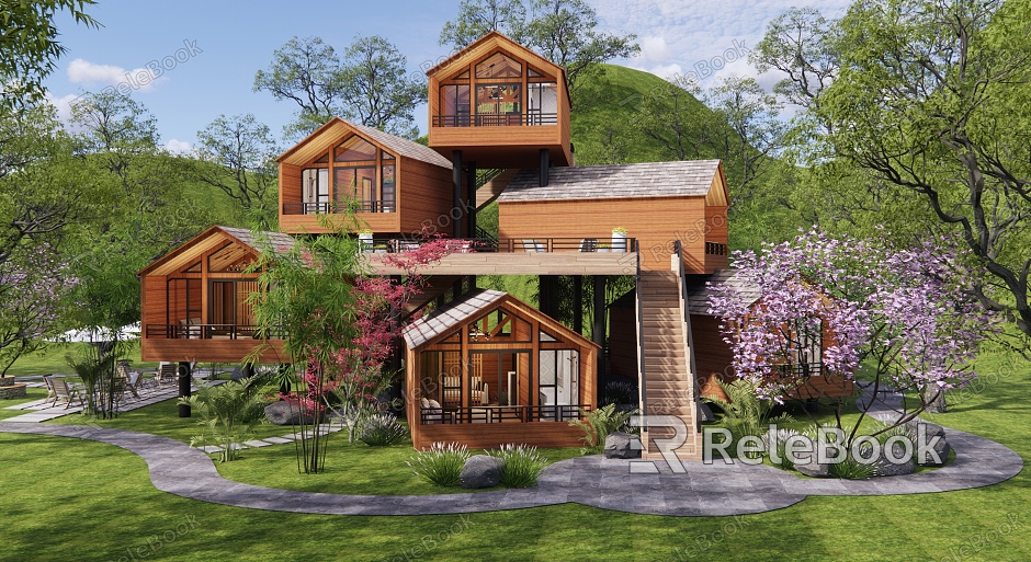 Modern Wooden House Homestay model