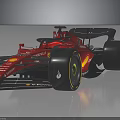 Red Ferrari F1 Race Car Featuring Streamlined Body Large Tires And Rear Wing Design