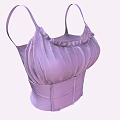 Purple Women's Camisole Top With Ruffled Design And Cinched Waist Detail