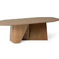 Nordic Solid Wood Rectangular Dining Table Modern Simple Light Luxury Long Dining Table Meeting Office Long Table 3d model