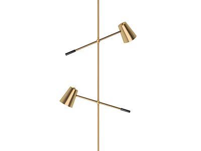 Modern Gold Floor Lamp With Two Adjustable Arms And Contemporary Design 3d model