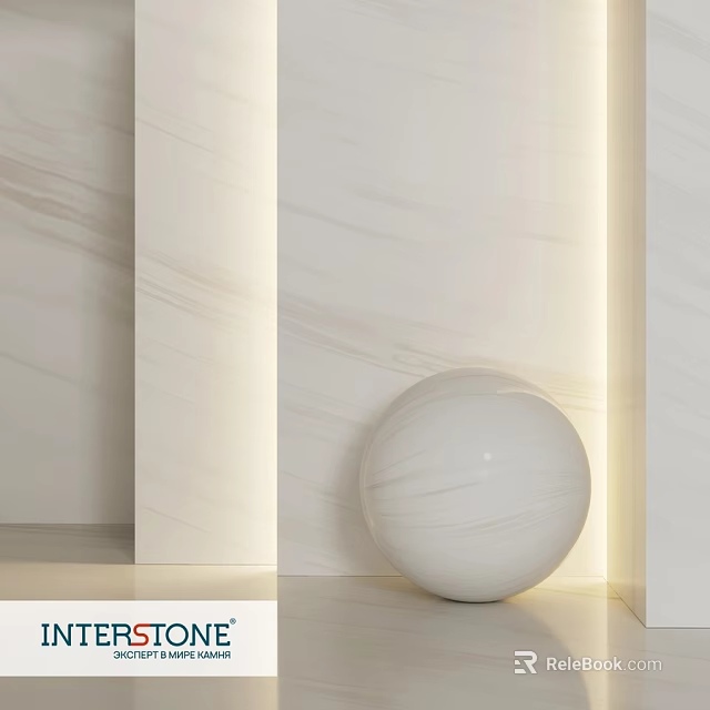 White Marble Wall Panel Design With Spherical Decor And Modern Interior 3d model 