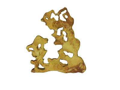 Natural Brown Carved Decorative Ornament Set With Hollow Patterns For Home Decor 3d model