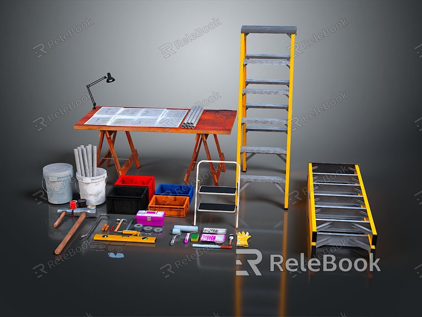 Diving Platform Diving Base Tool Box Mobile Iron Frame Mobile Iron Ladder Movable Ladder Competition Watch Frame model