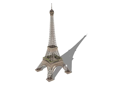 Eiffel Tower Paris Iconic Landmark With Intricate Iron Structure Design 3d model