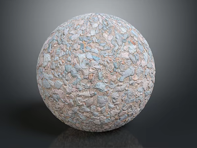 Wood Stone Sphere Ornament With Natural Rough Granular Texture Surface Design 3d model