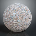 Wood Stone Sphere Ornament With Natural Rough Granular Texture Surface Design