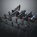 Modern Tactical Weapons Collection Featuring Handguns Rifles And Magazines