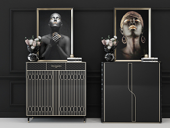 Light Luxury Side Cabinet Side Cabinet Decorative Cabinet 3d model