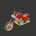 Red Vintage Motorcycle With Brown Seat Chrome Details And Rearview Mirrors