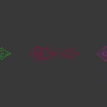 Three Decorative Fantasy Weapon Bows In Various Colors With Intricate Designs
