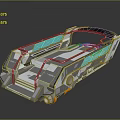 Futuristic Cosmic Space Vehicle With Aerodynamic Metallic Design And Blue Transparent Panels