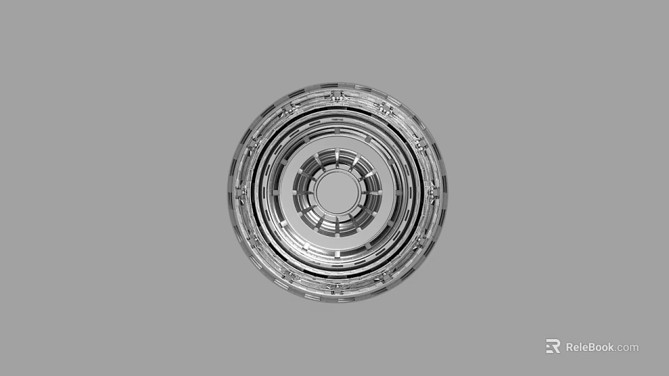 Precision Engineered Circular Metal Component With Concentric Rings And Intricate Design 3d model 