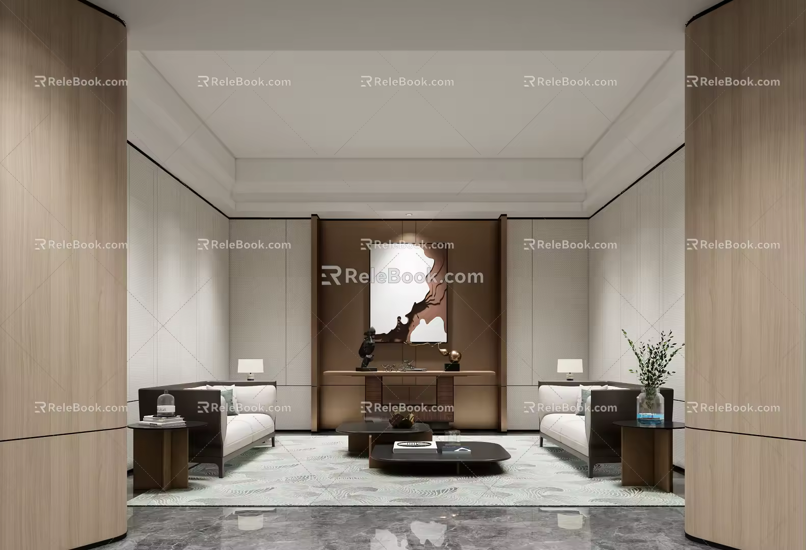 Modern Reception Room 3d model