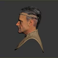 Male Character 3D Model With Headband And Metallic Shoulder Armor