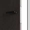 Modern Interior Swing Doors In Black Brown Wooden Design With Open Closed States