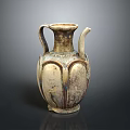 Traditional Sculpture Carving Ceramic Jug With Carved Patterns Two Handles And Spout