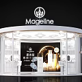 Mageline Mall Skincare Store With Transparent Glass Round Display And Products Showcase