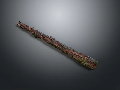 Natural Wood Stone Long Strip With Brown Green Color And Textured Natural Surface 3d model