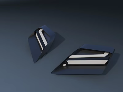 Modern Dark Blue Ceiling Lights With White Light Strips And Geometric Design 3d model