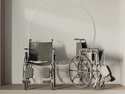 Medical Wheelchairs For Patient Mobility With Manual Design And Durable Frame 3d model