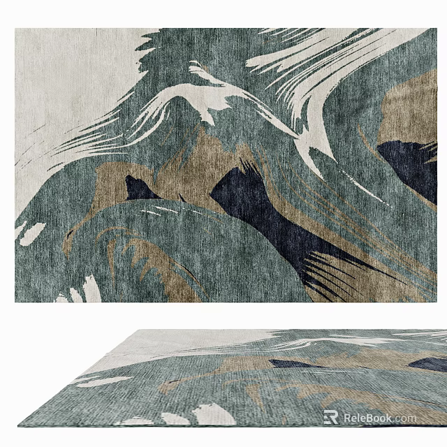 Square Carpet With Abstract Art Patterns And Modern Design 3d model 