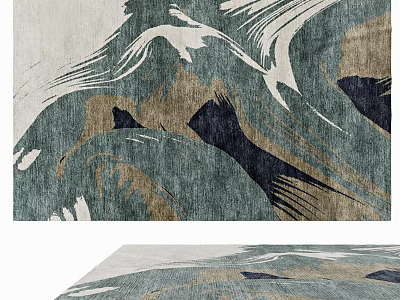 Square Carpet With Abstract Art Patterns And Modern Design 3d model