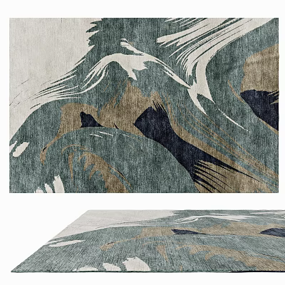 Square Carpet With Abstract Art Patterns And Modern Design 3d model