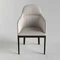 Modern Dining Chair With Light Upholstered Seat Backrest And Black Frame Design 3d model
