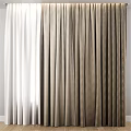 Elegant White and Beige Pleated Curtains with Light Filtering for Room Interior